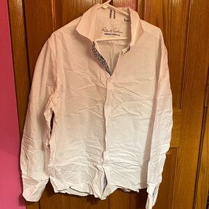 Robert Graham White Shirt with Patterned Trim
